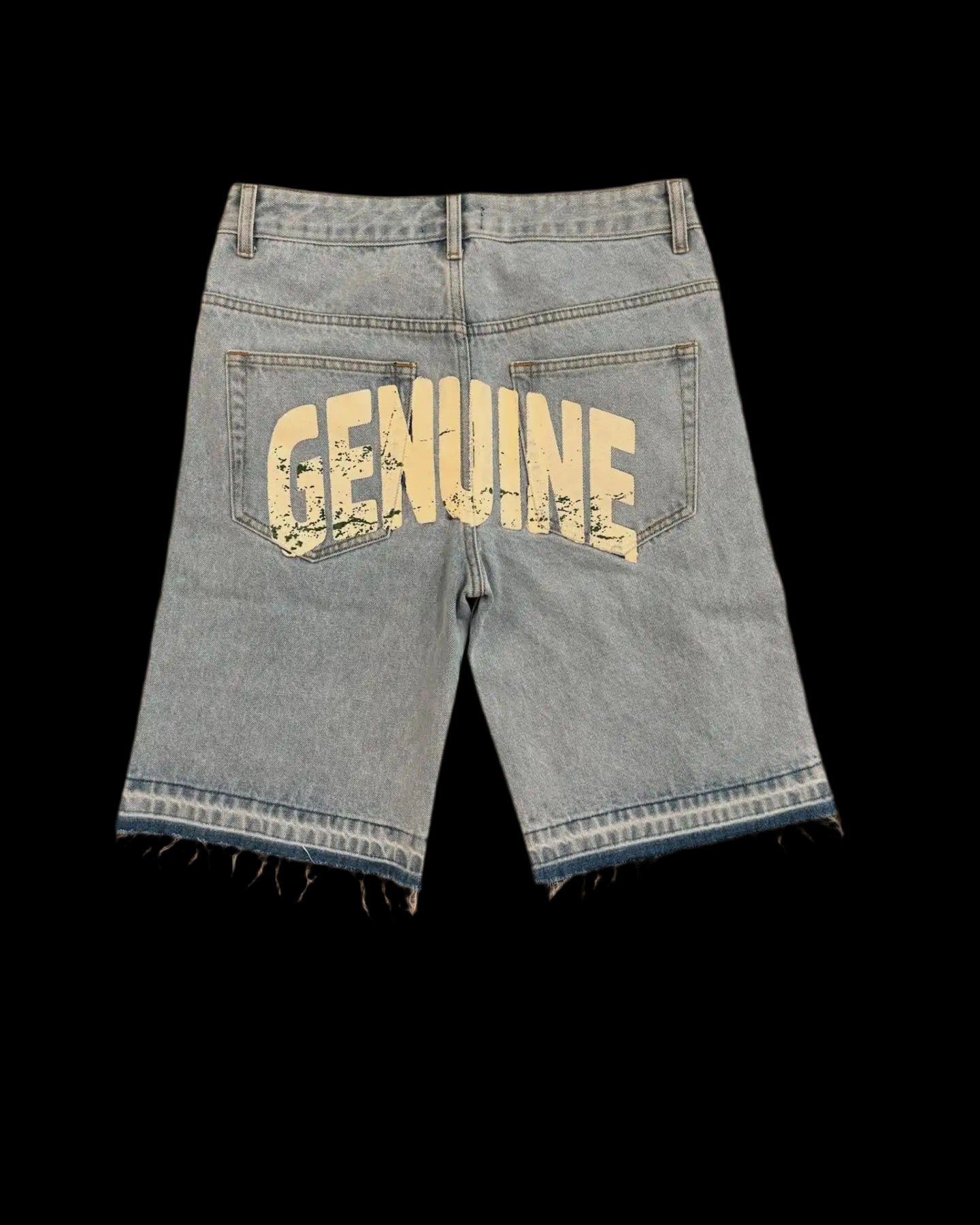 Diamond Cross Embroidery Denim Shorts