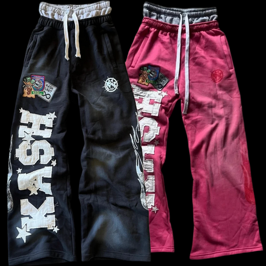 Letter Patch Design Sweatpants