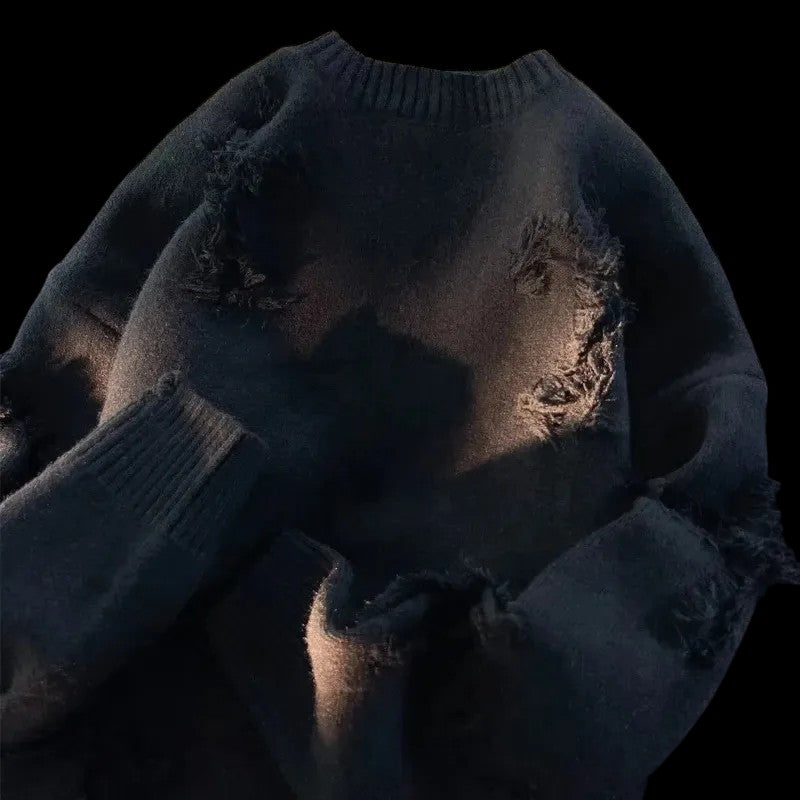 Hole Fringed Sweater