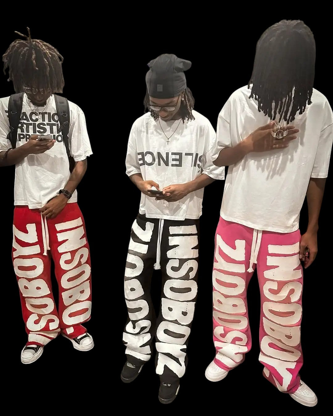 Retro Letter Patch Baggy Jogging Pants