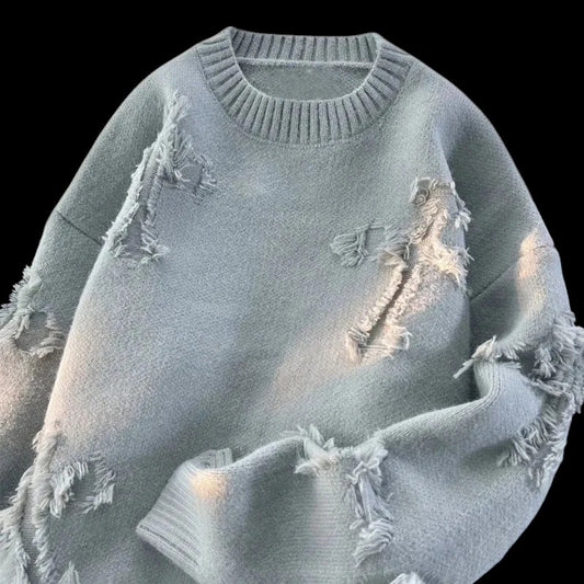Hole Fringed Sweater