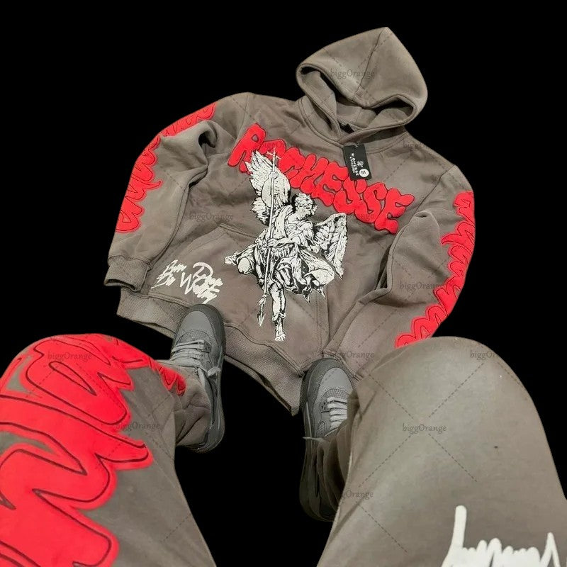 Retro Rock Punk Style Oversized Sweatshirt