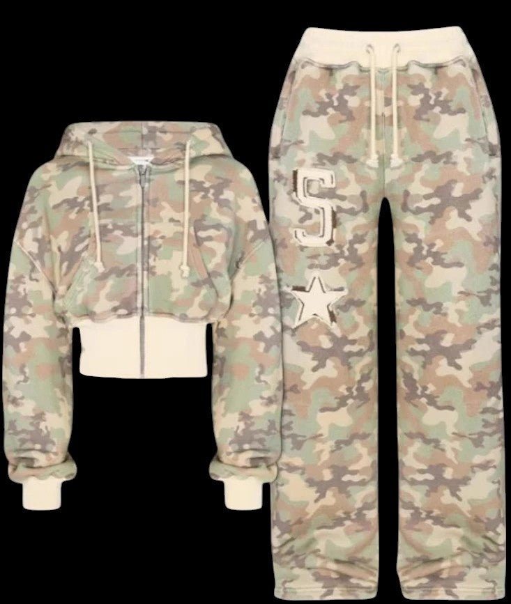 Pink Camouflage Short Waist