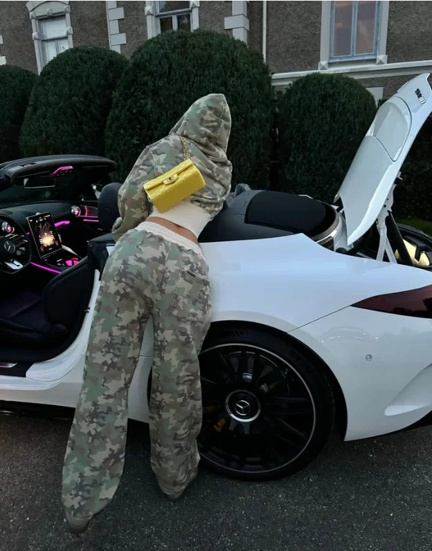 Pink Camouflage Short Waist