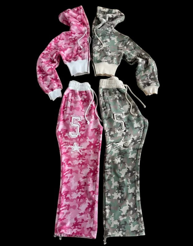 Pink Camouflage Short Waist