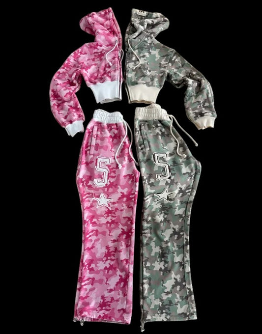 Pink Camouflage Short Waist