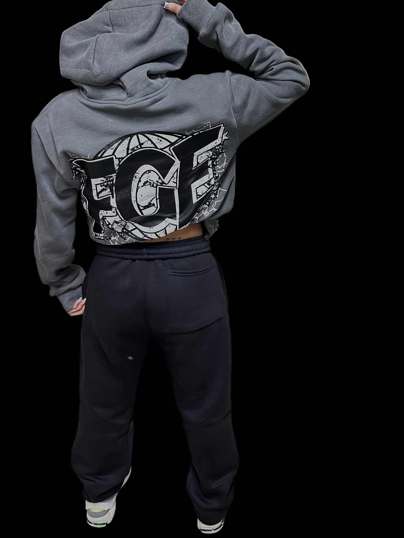 Street Style Long Sleeve Printed Two-Piece Set